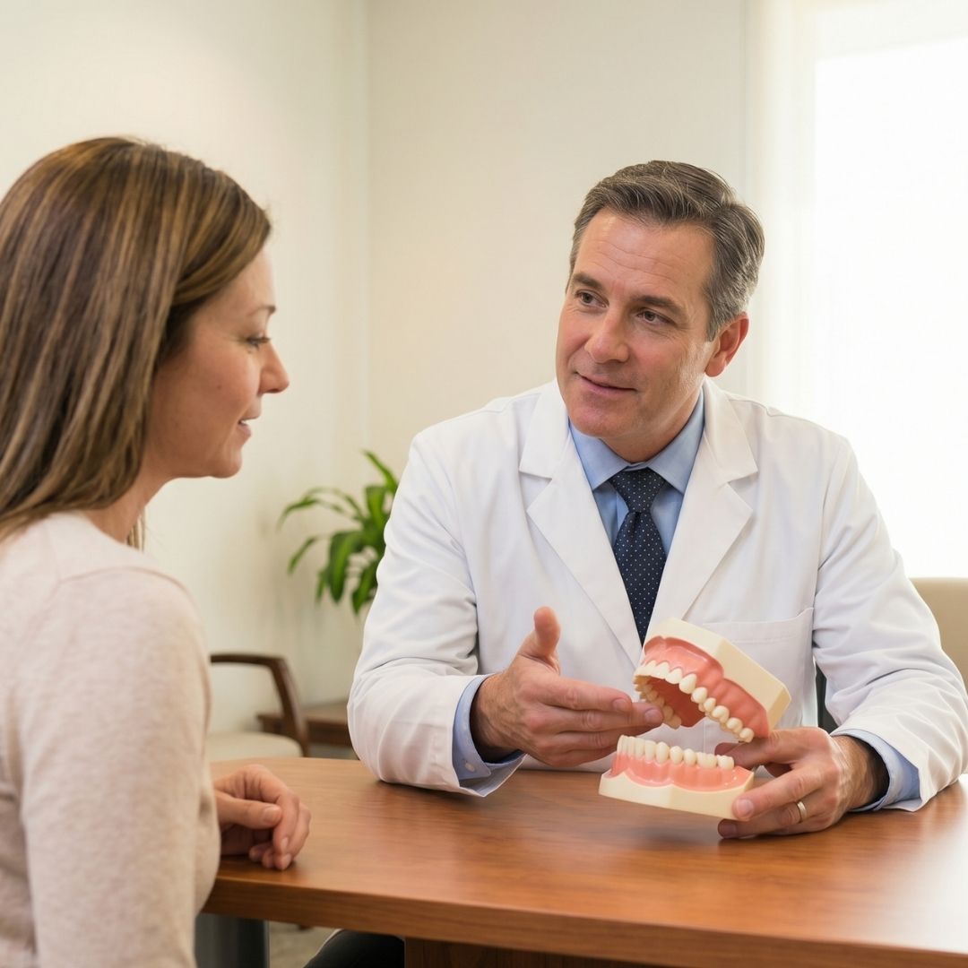 talking to dentist